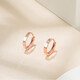 Safir 18K gold earrings for women, rose gold interlocking double hoop earrings for girlfriend, one pair, price - K red