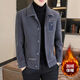 PZCL Hangzhou Italian-French Men's Trench Coat Tweed Jacket Winter Plus Fleece Thickened Casual and Evergrande Short Woolen Coat Thickened 9858 Black Plus. Fleece Style L [110-130Jin [Jin equals 0.5 kg]]