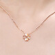 Luruo plated 18k rose gold four-leaf clover necklace for women 925 sterling silver color gold clavicle chain pendant jewelry set chain (rose gold)