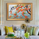 Diqi Persimmon Ruyi Pure hand-painted persimmon oil painting Restaurant decorative painting Entrance entrance wall hanging painting Bedroom Jiuyu Picture Mural <Everything Ruyi> 692 gold solid wood frame 200X100
