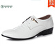 Specht neuer Frühlings- und Herbst Herren koreanischer Stil lässige Schuhe Spitze Zehen Business Lederschuhe Foto Studio Foto Bräutigam Ehe Lederschuhe Männer Weiß 6210 Weiß 40 kleinerer Größe