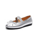 Bata ballet shoes 2024 autumn commuter sheepskin single shoes AXF47CQ4 silver 36
