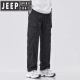 JEEP SPIRIT加绒加厚保暖工装裤男秋冬季2024新款美式潮牌直筒宽松休闲冲锋裤 9856军绿 M 【27/28码】