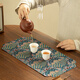 Tao Yu Chinese Double-sided Wave Tea Seat Waterproof Zen Dry-Infused Single Tea Towel Cloth Mat Table Flag Tea Cloth Tea Ceremony Accessories Dry-Infused Wave Tea Seat-Rectangular