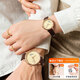 
Julius watch women's simple temperament new retro belt watch calendar quartz couple small round watch men's watch women's watch 1391 versatile brown [women's model]