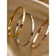 DL 1998 Fat Donglai Calidad 18K Gold Bracelet Titanium Steel No-Fall Femenina Rose de oro Rose Open Versión estrecha Pulsera Corea Rosa Corea Medio Nail Half Diamond Estrecho Versión 4 mm