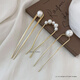 Jack Viney U-shaped imitation pearl hairpin for women, simple modern round hairpin hairpin artifact 2026 hairpin insertion comb gift on the back of the head, golden hairpin three-piece set popular style