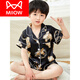 Cat Man (Miiow) Kindereisempfindungs Junge dünner Sommer Kurzarm Junge Seidenpyjamas Frauen Seiden Sommer Baby Klima