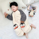 Papi Monkey Boys Sleeping Bag Coral Fleece Winter Thickened Baby Anti-Kick Quilt Autumn and Winter Flannel Children's Pajamas Winter Gray Double Layer Thickened Size 110 Recommended for 3-4 years old (height around 100)