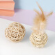 Spirit pet language cat toy funny cat ball rattan sound bell ball feather funny cat toy cat self-pleasure toy rattan ball 2-piece set