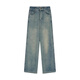Cotton American Velvet verdickte Retro-Slim-Jeans für Frauen im Herbst und Winter lose hohe Taille, die gerade gelegentlich gelegentlich für Frauen 683-1 Retro Blau [hohe Qualität plus Samt 36,5] 2xL 130-140jin [Jin gleich 0,5 kg]