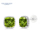 GEM STONE KING 3.4 Carat Green Peridot Earrings 10K Gold Classic Princess Colorful Earrings for Girlfriend’s Birthday Gift Green Olive