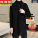 Hengyuanxiang Cubo de lana de lana de longitud a mitad de longitud para hombres Autumn and Winter Coat Men's Wool Wool Collar Tweed de doble cara LY23088 Negro (doble pecho) (Tweed M (95-105Jin [Jin equivale a 0.5 kg])
