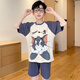 迪士尼（Disney）男童睡衣2024新款儿童纯棉夏季短袖短裤套装全棉中大童宝宝家居服 TN673 童10码(建议105-115cm)(童10码(