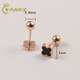 Fat Donglai's same style 18k gold four-leaf clover earrings 18K gold women's 2024 new fashion color gold rose earrings white four-leaf clover pair