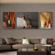 Pinturas sensoriales, pinturas de decoración de sala de estar de lujo ligeras, murales de pared de fondo de sofá, pinturas modernas, atmosféricas y de alta gama artística, pinturas de tríptico, JD15054, izquierda y derecha 35*50, medio 70*50, adecuado para aproximadamente 2 metros, marco negro de aluminio de porcelana de cristal.