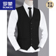 Romon Men's Suit Vest Business Professional Gest Groom Best Man Wedding Vest Brother Group Clip Clip de cheval Gris Gris Five-Bar Pocket B Style 3xl 170-180JIN [Jin est égal à 0,5 kg]