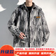 Muqibo (muqibo) chaqueta barroca para hombres en otoño e invierno de moda guapo oscuro estampado de gran tamaño versátil chaqueta de cuello casual suelta para hombres j683 negro l [110-130jin [jin iguala 0.5 kg]] portátil