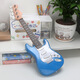 Jingqiao Children's Large Size Playing Boys and Girls Simulation Ukulele Electronic Guitar Toy Music Beginner Musical Instruments Cross-border D Blue Electric Guitar (Battery Model + Headset) Strings