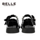 Belle Children's Shoes Exclusive Girls Black Leather Shoes Spring and Autumn Performance Shoes Back to School Student Shoes Princess Shoes Black 32