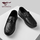 SEPTWOLVES (SEPTWOLVES) top layer cowhide bean shoes men's shoes men's spring and summer business casual leather shoes men's foot cover loafers black 41