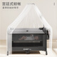 ULOP (ULOP) Crib multi-functional bed movable crib foldable splicing 0-3 year old baby shake bed sleeping artifact baby folding bed [mosquito net + diaper table + bed bell] baby supplies baby bed folding crib