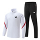Butterfly Sports Set Table Tennis Suit 2024 Spring and Autumn Men and Women Sports Leisure Standing Collar Breathable Running Training Two-Piece Set Black [HD-6188 Set] 4XL