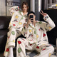 Full bundle of Crayon Shin-chan coral velvet autumn and winter pajamas for women, plus velvet and thickened home clothes, couple flannel men's suit, plush #M10# couple cardigan Crayon Shin-chan 2XL male size (weight 140-160Jin Jin is equal to 0.5 kg)
