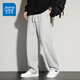 Jeanswest casual sweatpants men's 2025 summer new loose straight wide-leg pants American fashion brand sports long pants 0357 light gray XL
