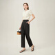 Fan Silann-Pendelgürtel-Design Casual Hosen für Frauen im Sommer 2024 neue Hose 24FS12159 Schwarz S