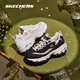 斯凯奇（Skechers）outlets老爹鞋女鞋经典黑白熊猫鞋个性蛇纹厚底运动鞋 11979-黑色/金色/BKGD 35 参考脚长220mm