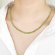 Her generation peridot necklace, faceted colored gemstone jewelry, clavicle chain, light luxury, high-end niche, 3*4MM peridot (860822)