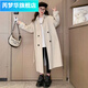Rui Menghua Autumn and Winter 2025 Girls' New Woolen Coat Girls' Korean Style Large Children's Over-the-Knee Long Woolen Fashionable Jacket Black 150 Recommended height to be within 152cm