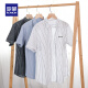 Camisa rayada para hombres Lomon Manija corta Summer suelta delgada japonesa Camisa de algodón versátil ropa de verano ropa 9740 blanca 3xl