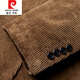 Pierre Cardin autumn and winter patch elbow suit top single piece men's slim trendy retro corduroy casual small suit jacket 8688 style 170/46 suitable for 95-120Jin Jin is equal to about 0.5 kg