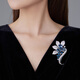 Dunzup Violet Obsidian Leaf Brooch High-end Women's Exquisite Fashion Corsage Brooch 2024 New Trendy White Gold 1