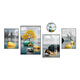
Mohu (mohu) living room decoration painting sofa background wall mural modern simple landscape landscape painting TV wall high-end new style hanging painting Fulu Xiangsui 15941 (including wall clock) tempered crystal porcelain large combination - black frame