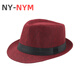 NY-NYM middle-aged and elderly men's outdoor sun hat prom party jazz hat linen curled top hat gentleman hat khaki 58cm