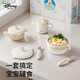 Disney Supplementary Food Bowl Baby Mahlzeit Wasser isoliert und konstante Temperatur Schüssel Baby Kinder 316 Edelstahl Tabelle Schüssel Löffel Set Supreme Baby Tabelleware-5-Stück-Set [Geschenkbox]