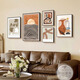Huaishu Cream Style Living Room Decorative Painting Medium Style Sofa Background Wall Hanging Painting Combination Painting Nordic Retro Art Mural Z3884 35*50/50*70/30*40*2/40*60 Textured Oil Canvas Ps Black Frame