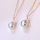 DR GRAFFCARNY natural Japanese akoya freshwater pearl pendant 18K flower bead goddess necklace clavicle chain gift 18K diamond goddess grade 7.5-8mm