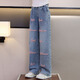 Youyou 1 Point Girls Internet Promi Promi Frühlings- und Herbststil Fried Street Anzug Kinder neue Frühlingskleidung Big Kinder Sweatshirt Jeans modisch 4882 Weiß 13042 Blau [Frühlings- und Herbststil] 150 cm (Empfohlen 65-75 Jin [Jin Equals Gym