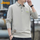 JEEP Jeep long-sleeved T-shirt men's autumn and winter polo loose casual bottoming shirt clothes men's Khaki L