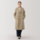 Muji (Muji) Style des femmes, pas facile d'obtenir de l'eau, un manteau à double boutonnage, une veste de ventre, l'automne de mi-longueur, Beige M 160 / 84a