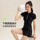 李宁（LI-NING）泳衣女士分体式两件套游泳衣温泉显瘦保守游泳装备1602黑色3XL