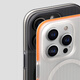 The Apes Guard's Advanced Sense Applicable Apple 16promax Mobile Case MagSafe Light Grating Texture iPhone 16e Pro Case Magnetic Skin-Ass Scrub 16pro Full-Inclusive Anti-fall Shell 16ProMax [White Orange Edge]丨Skin-Ass Magnetic Sucking