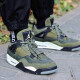 耐克（NIKE）男鞋 Air Jordan 4 AJ4 乔4 中帮 大学蓝 运动鞋休闲复古篮球鞋 FB9928-200/FB9927-200 军绿色 36.5 GS