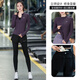 
Huigeer professional quick drying sports suit female internet celebrity training fitness clothing long-sleeved yoga suit autumn and winter outdoor running suit purple jacket + black trousers XL