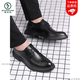 
Woodpecker leather shoes for men Korean style business summer new casual leather surface breathable British interior height-enhancing formal wedding groom shoes black 9928 39
