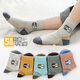 Modal children's socks, spring and autumn pure cotton, deodorant and breathable, boys and girls, middle-aged and primary school students, autumn and winter mid-calf socks, 5 pairs of combed cotton mid-calf socks (Muyi military rank), 12 years old and above (suitable for shoe sizes 37-42)